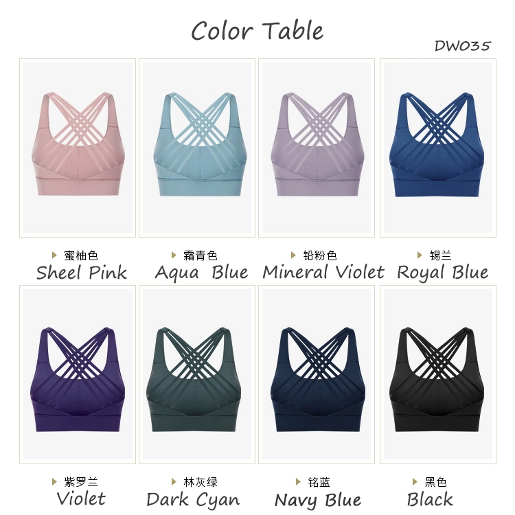 Wholesale Crossed Shoulder Straps High Impact Moisture Wicking Women′ S Yoga Top Sports Bras