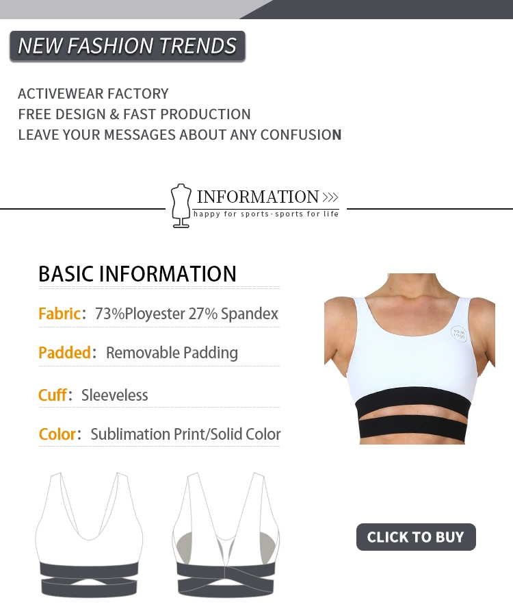 Spandex Moisture Wicking White Gym Wear Sports Yoga Bra Women