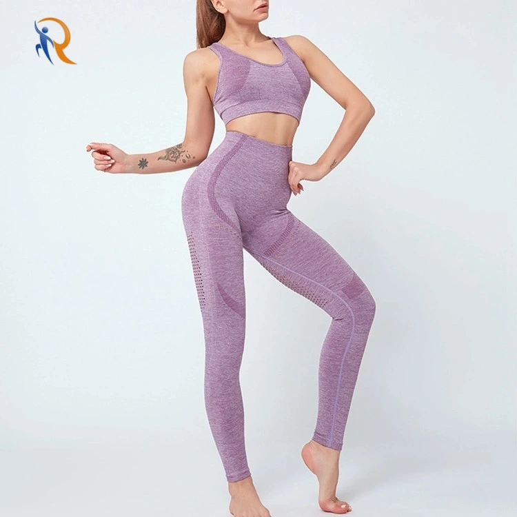 New Arrival Seamless Top and Tights Women Sports Set