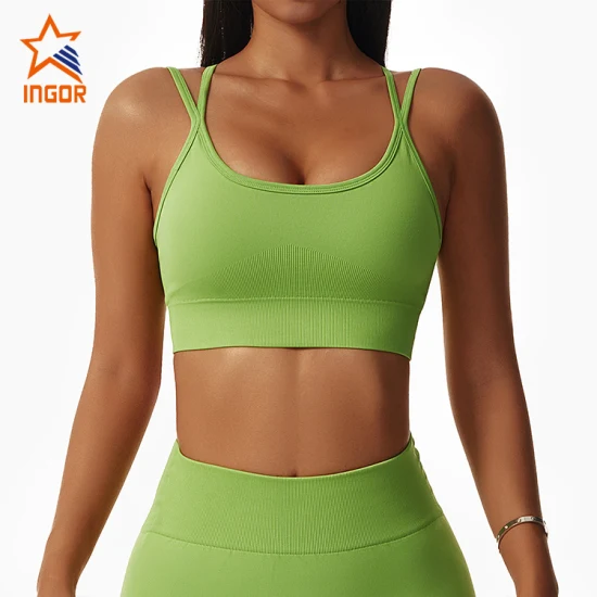 Reggiseno push up da donna con cerniera in spandex ODM Reggiseno yoga sportivo fitness da donna