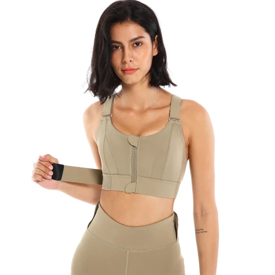 Top a righe da donna con cerniera sportiva, scollo rotondo, top da donna, fitness, yoga, abbigliamento, reggiseni sportivi