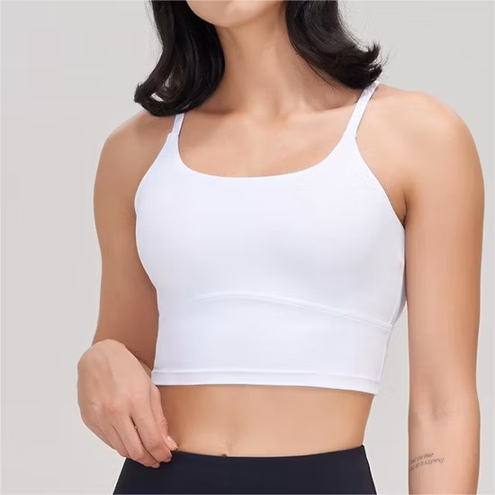 Reggiseno sportivo antishock da donna con incrocio sulla schiena e doppie spalline