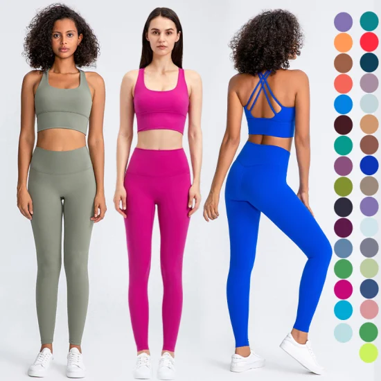 Leggings da yoga ad alta compressione Reggiseno sportivo Palestra Fitness Abbigliamento sportivo da donna Set da yoga