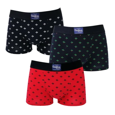 Boxer da uomo all'ingrosso in cotone comfort stile Christams, prezzo di fabbrica