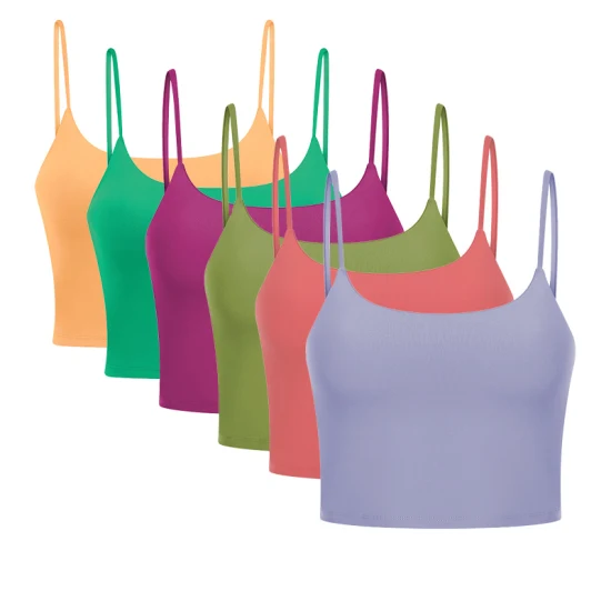 New Lulu, sexy, senza schienale, fitness, allenamento, abbigliamento attivo, top traspirante, sensazione di nudo, collo a forma di U, traspirante, sportivo, yoga, palestra, reggiseno per donne con imbottitura